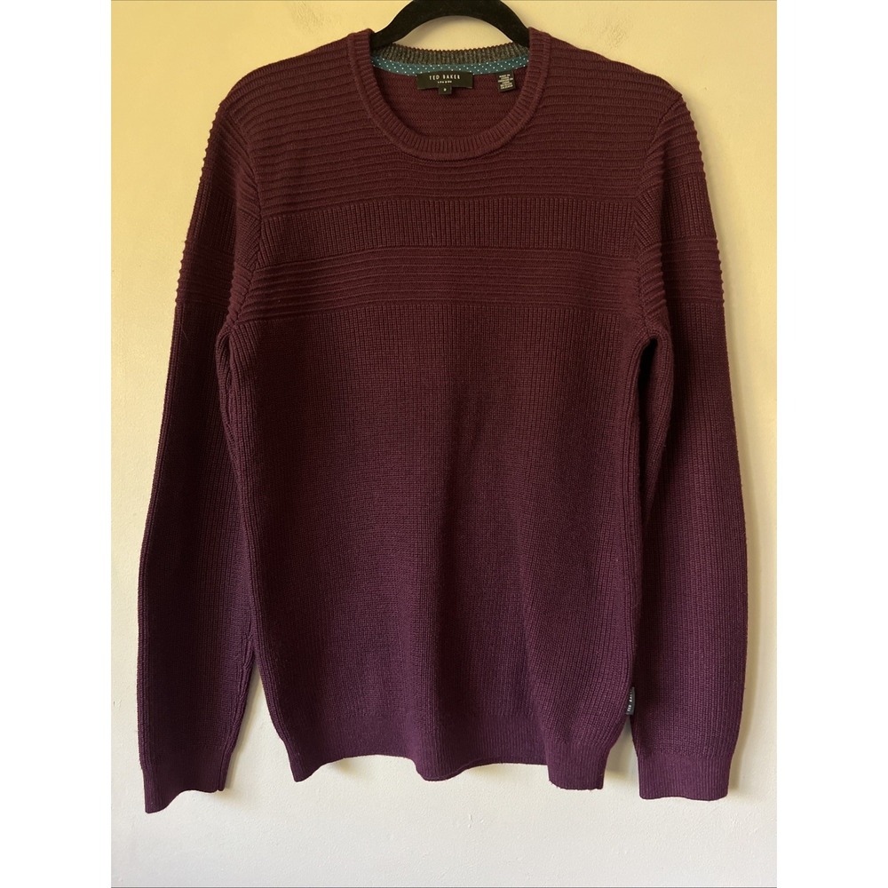 TED BAKER Men's Rossi Textured Crew Neck Knit Jumper Sweater Size 2 S